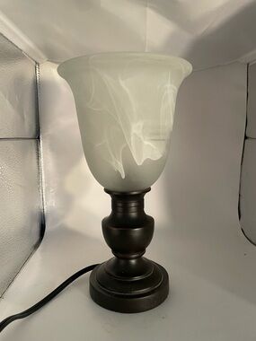 Table Lamp Frosted Glass Shade Accent Lamp Farmhouse Bedroom Living Room